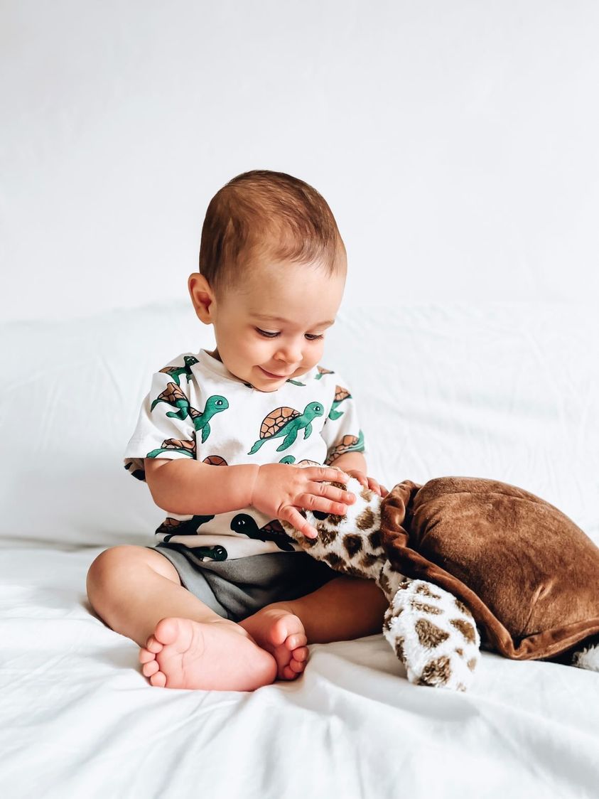 Sea Turtles Ringer tee, organic cotton