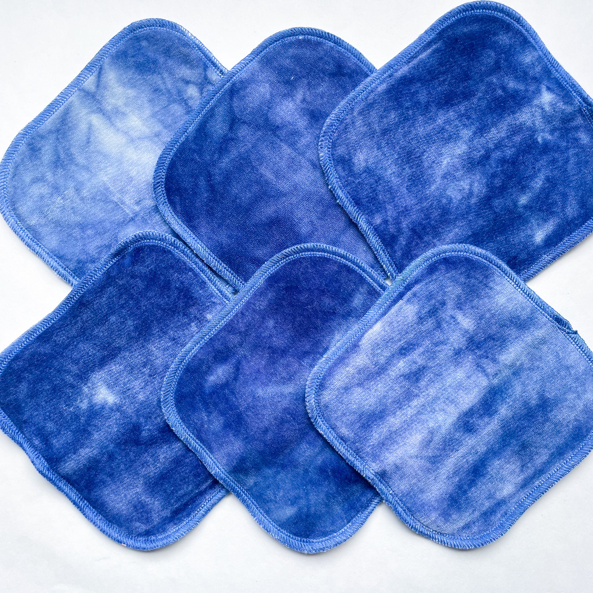 Indigo | 6-pack Reusable Cloth Wipes | Organic Cotton/Bamboo Blend
