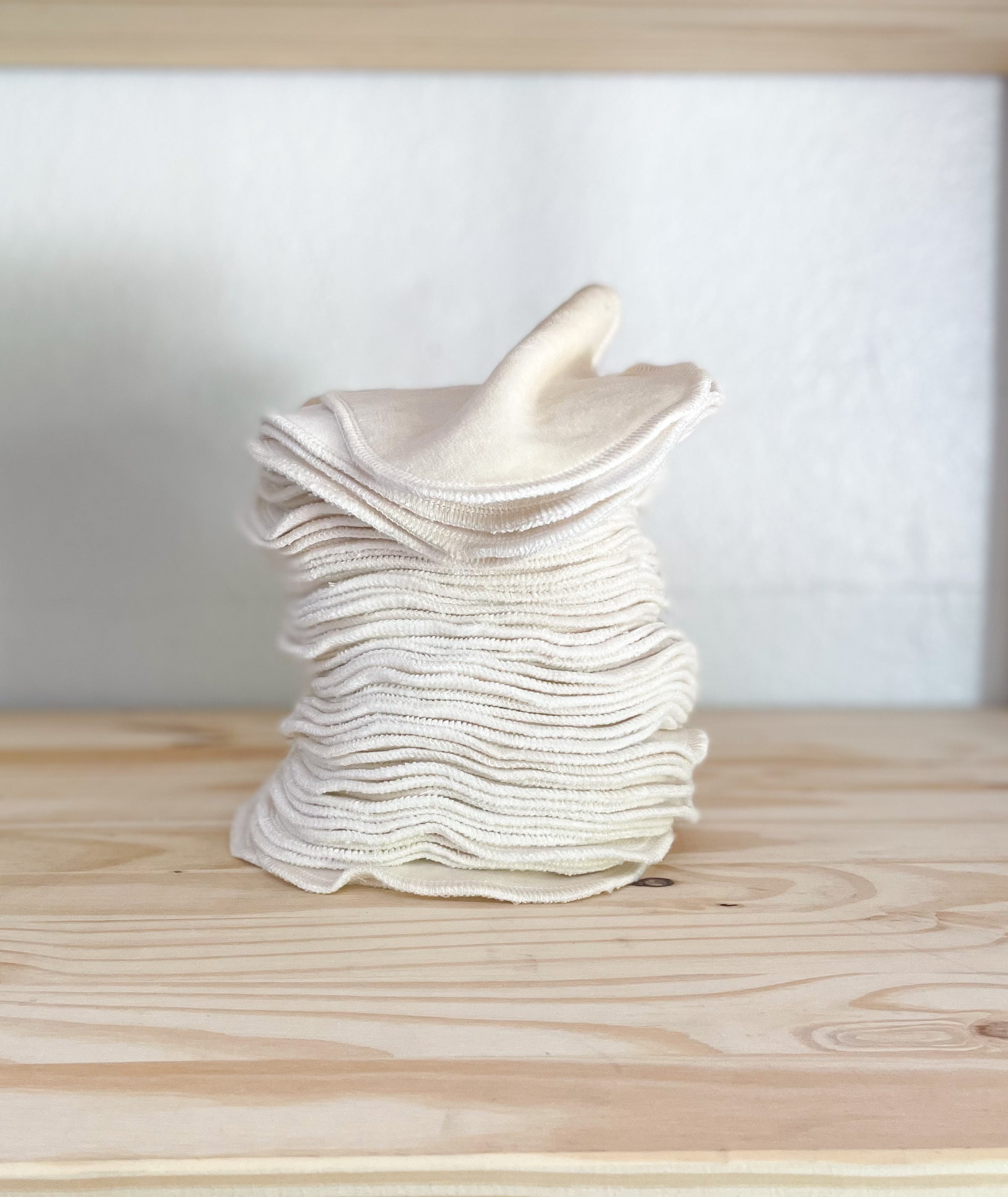 Natural/ Undyed | 6-pack | Organic Cotton/Bamboo Wipes