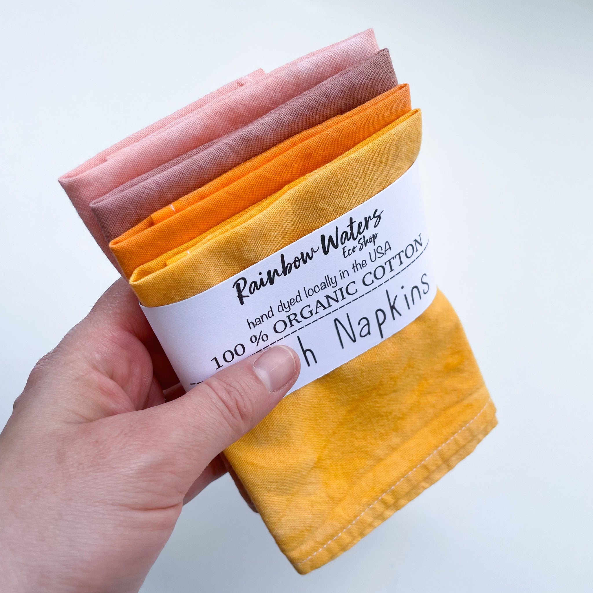 4-pack Lunch Napkins | Hand Dyed | Organic Cotton | 2 color choices