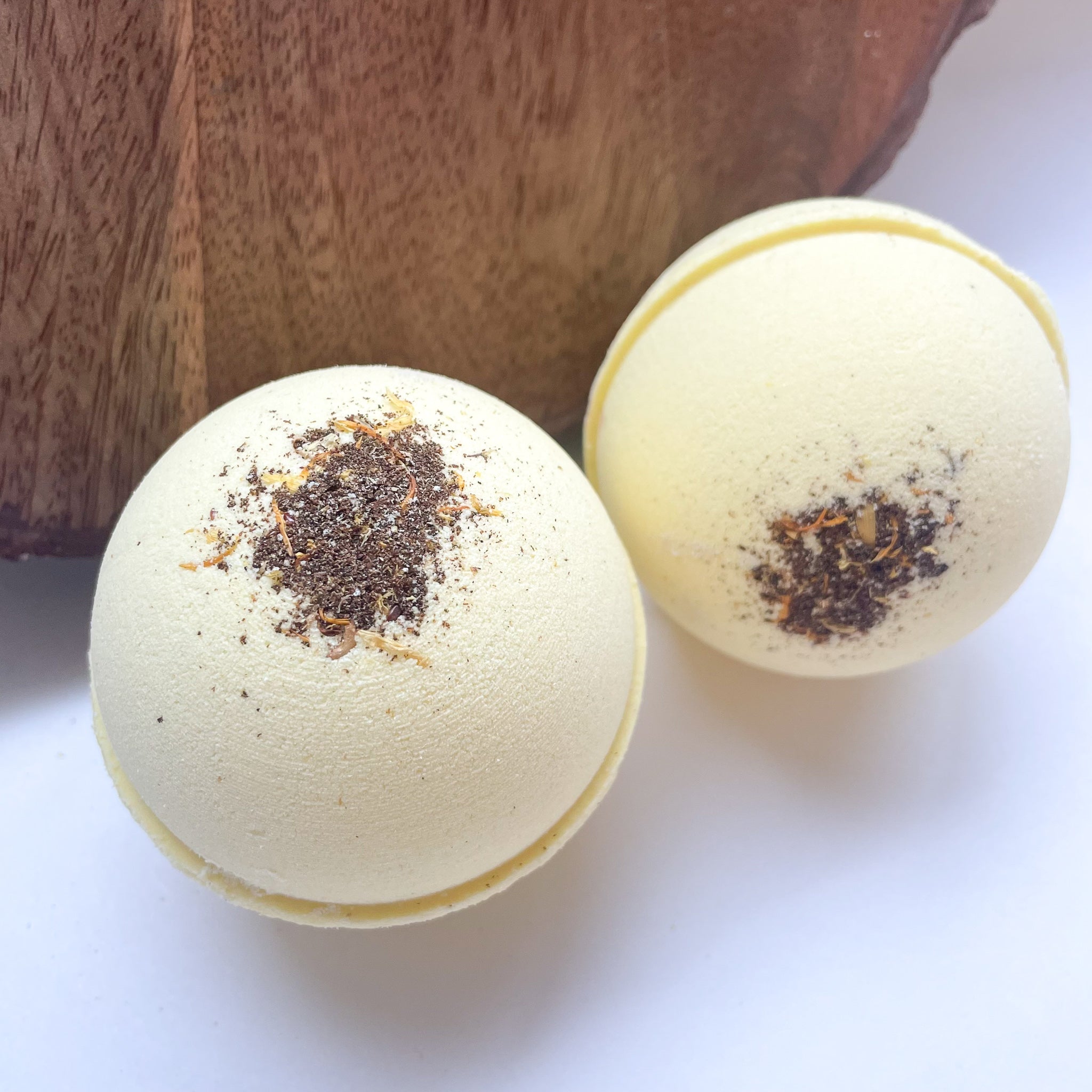 Lemon Cake Bath Bomb | with goat milk & crushed calendula petals | 4.5 ounce