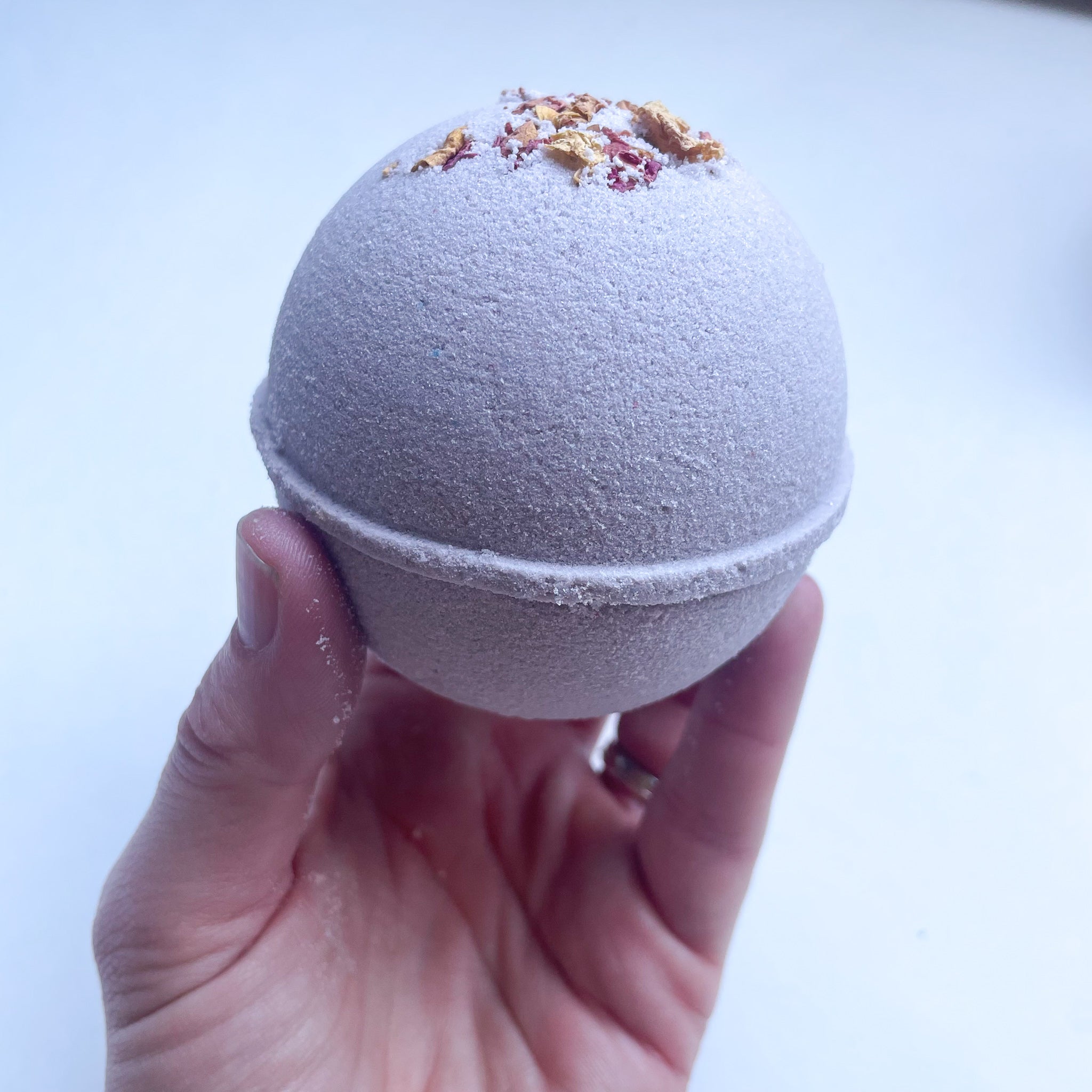 Night Violet Bath Bomb | with goat milk & dried rose petals | 4.5 ounce
