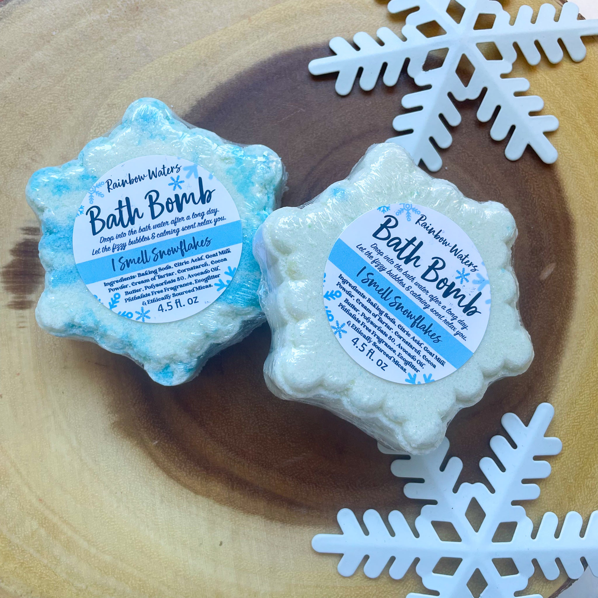 Snowflake | Bath Bomb |  with goat milk and ecoglitter | 4.5 ounce