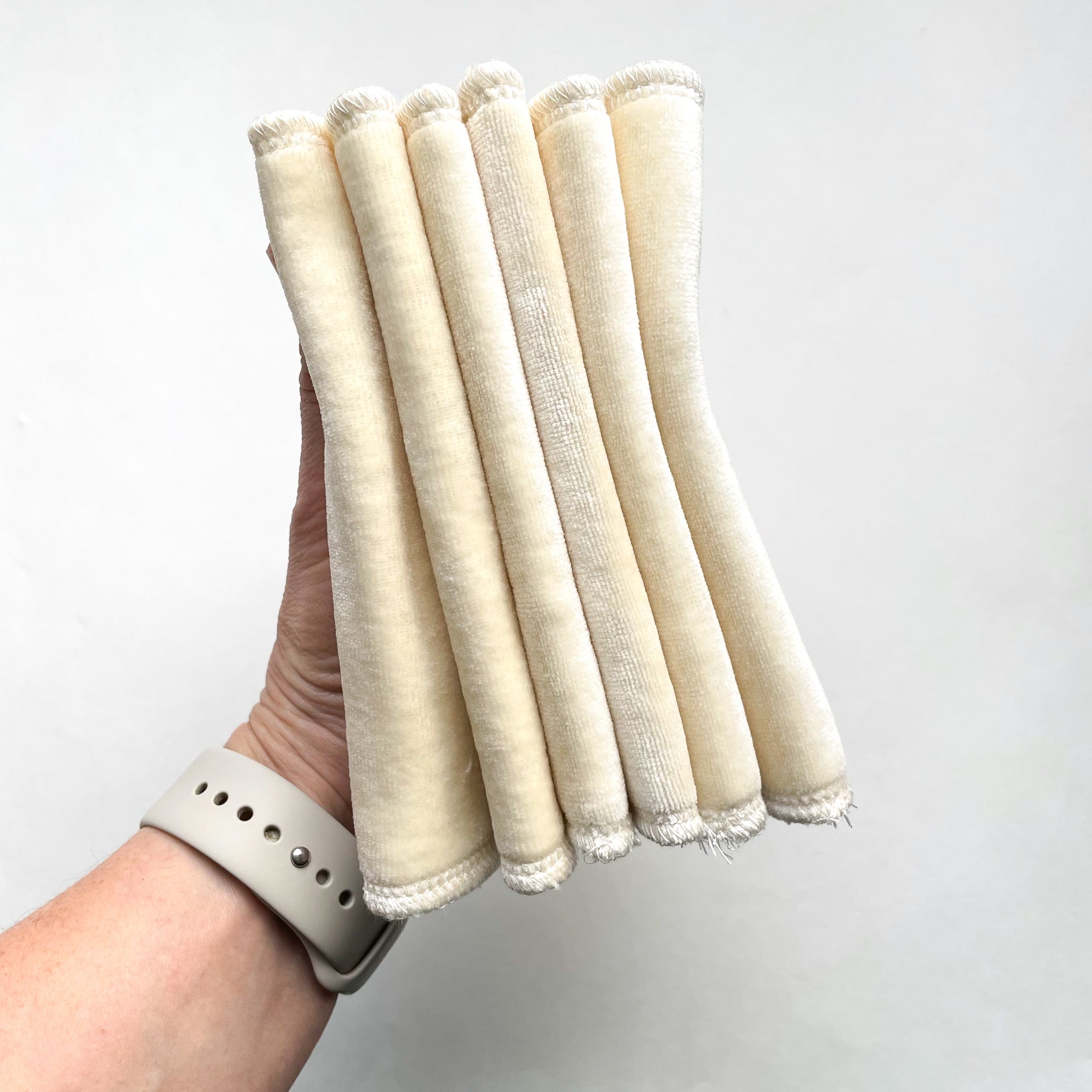 Natural/ Undyed | 6-pack | Organic Cotton/Bamboo Wipes