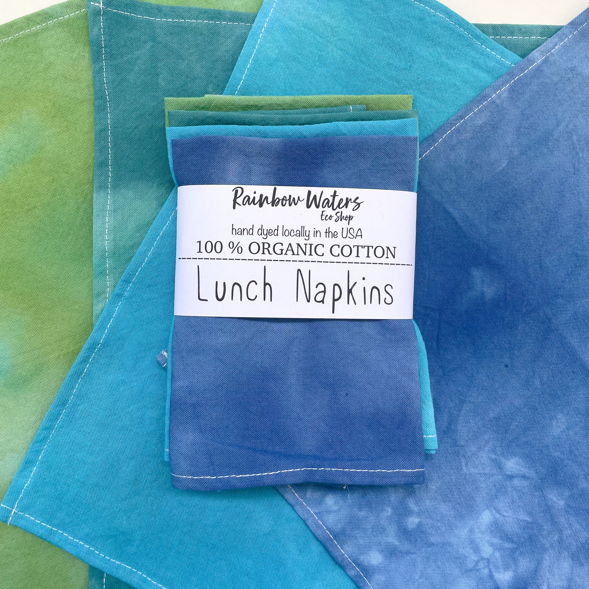 4-pack Lunch Napkins | Hand Dyed | Organic Cotton | 2 color choices