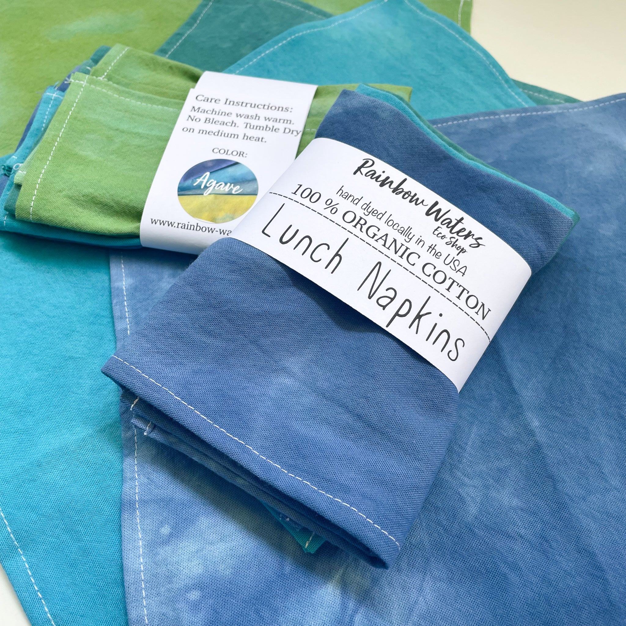 4-pack Lunch Napkins | Hand Dyed | Organic Cotton | 2 color choices